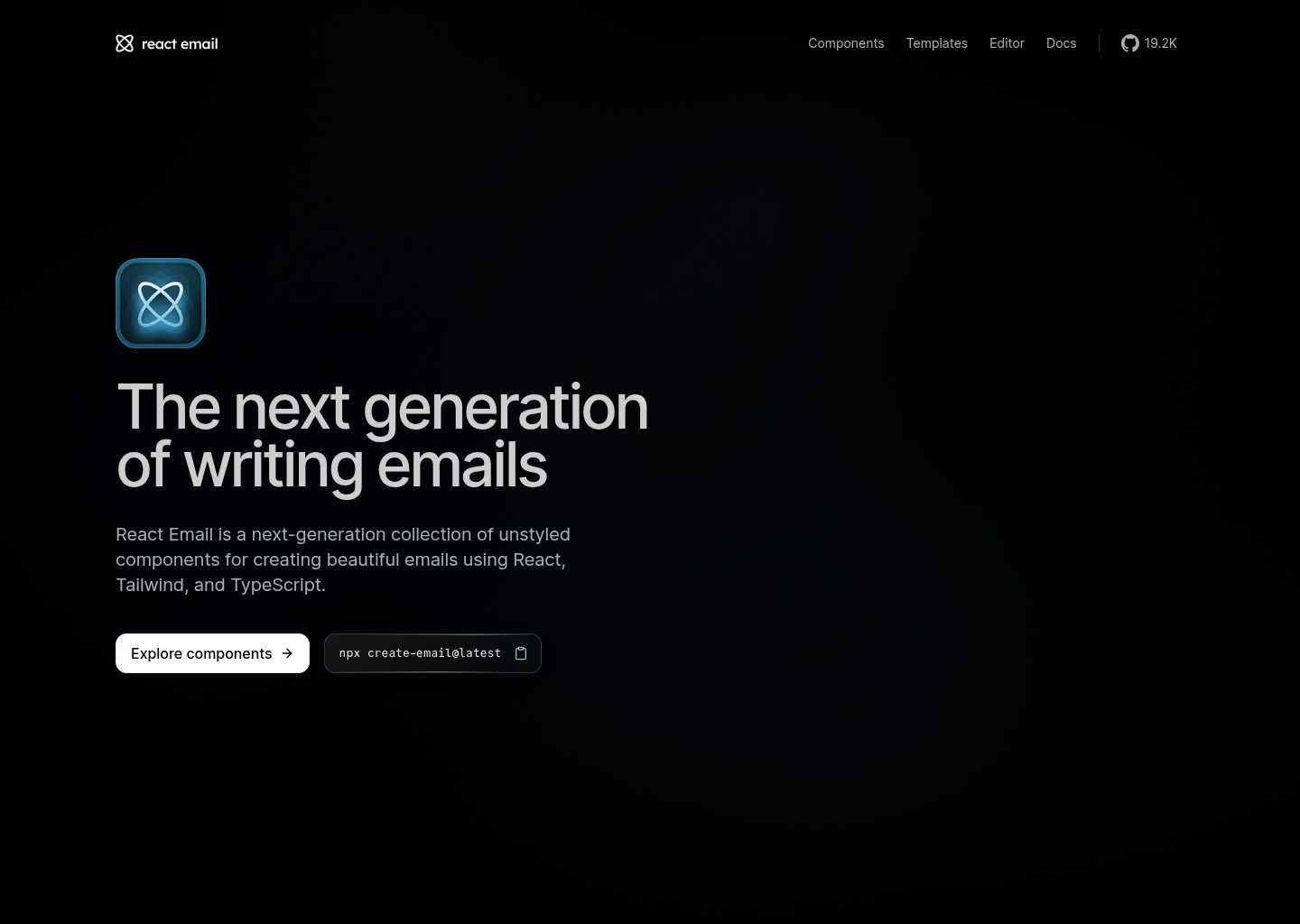 React Email — website design on Landdding