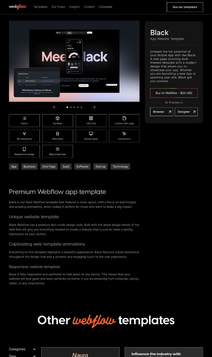 Black — website design on Landdding