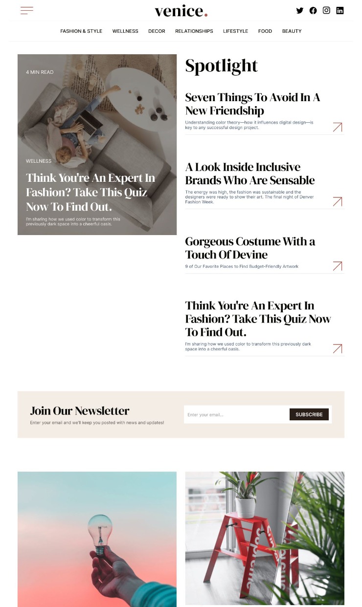 Venice 2 — website design on Landdding