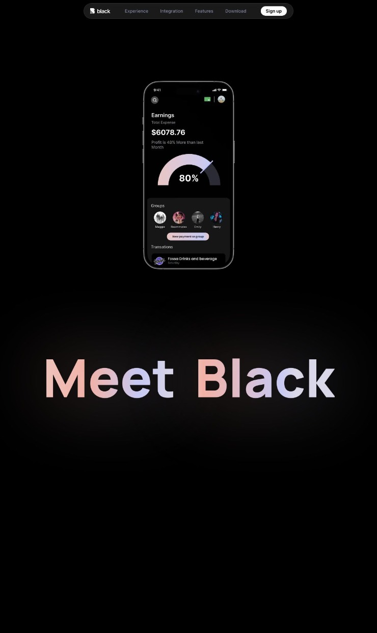 Black 3 — website design on Landdding