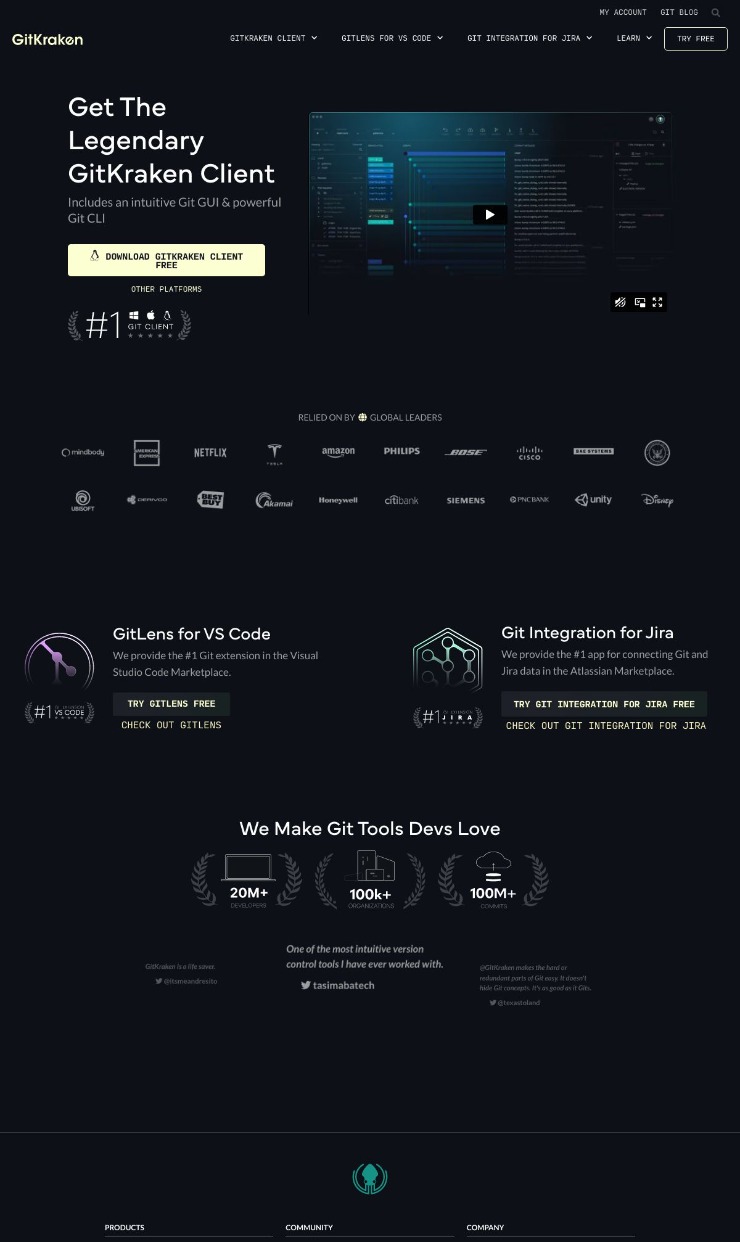 GitKraken — website design on Landdding