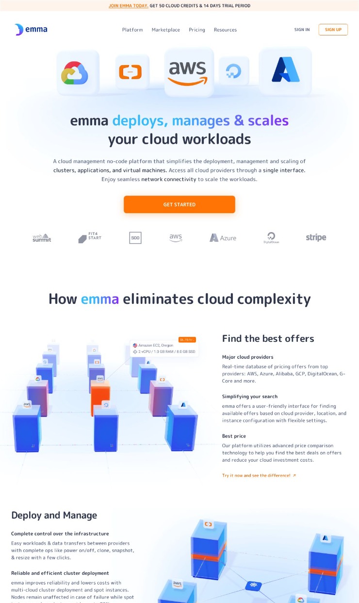 Emma — website design on Landdding