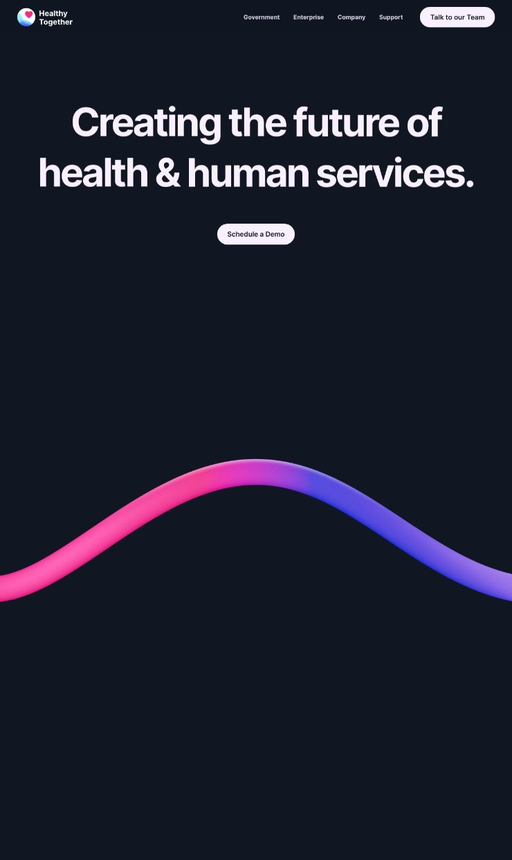 Healthy Together — website design on Landdding