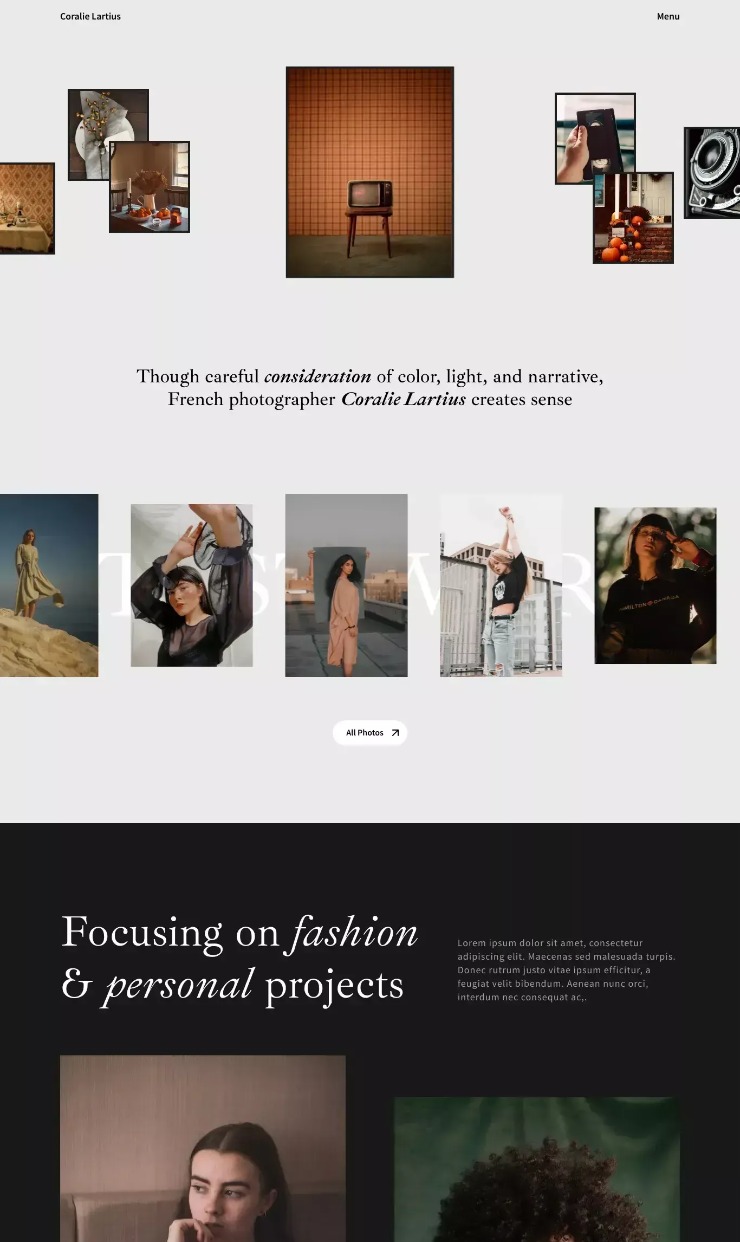 Aerials — website design on Landdding