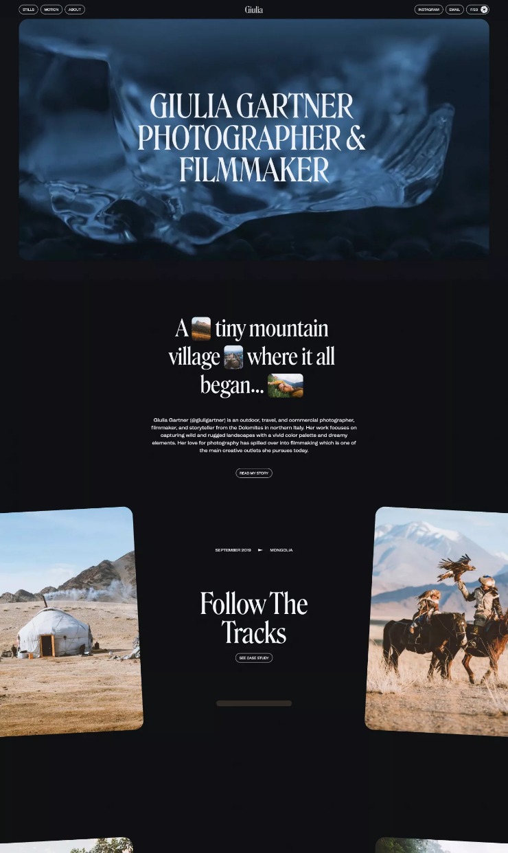 Giulia Gartner — website design on Landdding