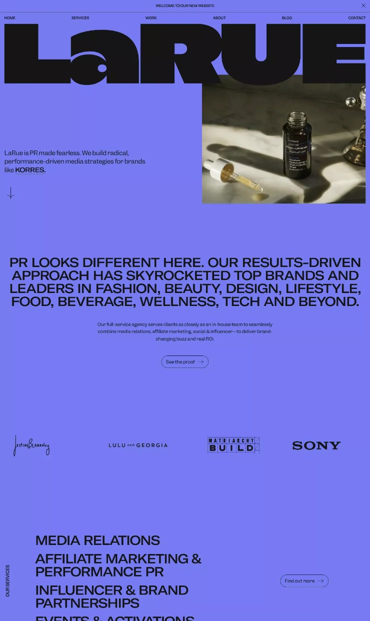 LaRue — website design on Landdding