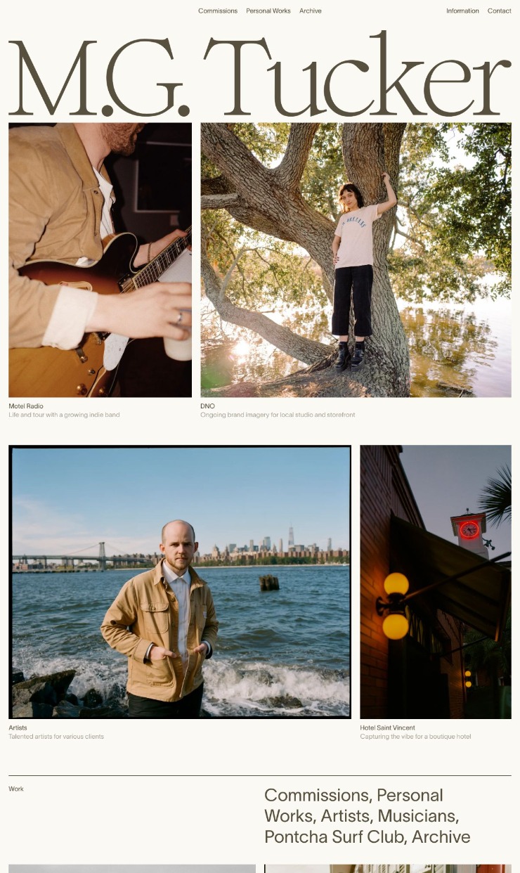 M.G. Tucker — website design on Landdding