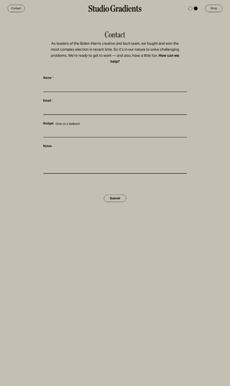 Strudio Gradients — website design on Landdding