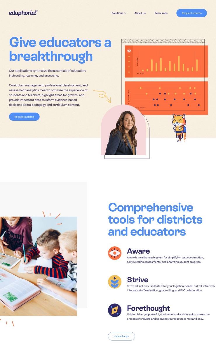 Eduphoria! — website design on Landdding