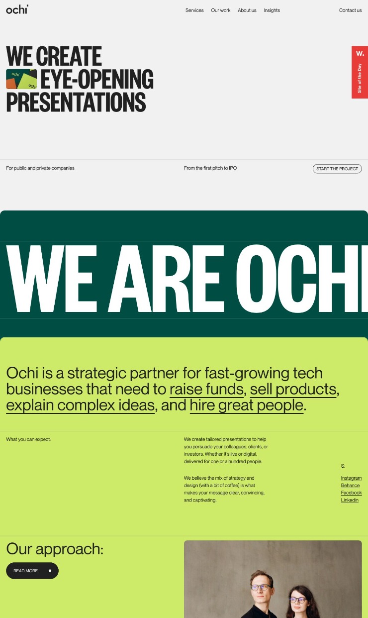 OCHI — website design on Landdding