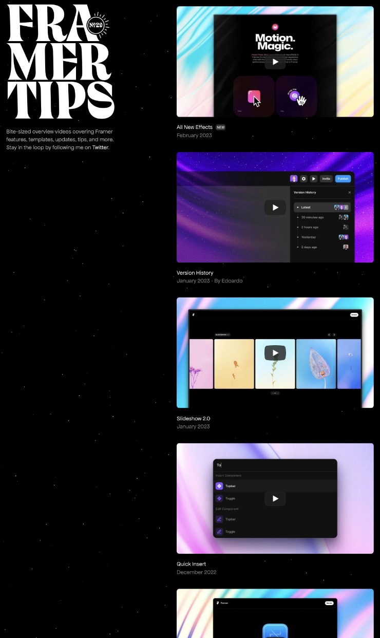 Framer Tips — website design on Landdding