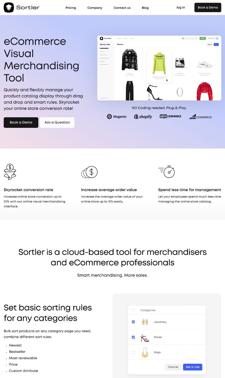 Sortler — website design on Landdding