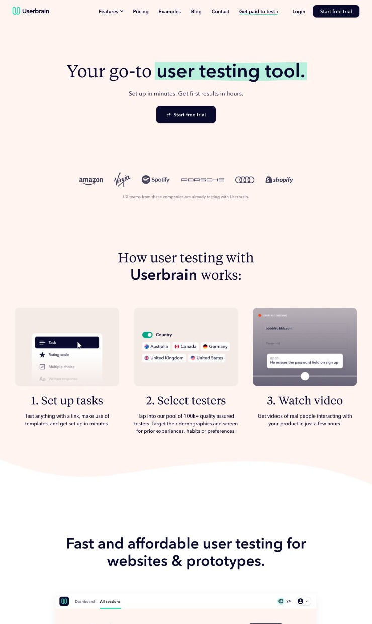 Userbrain — website design on Landdding