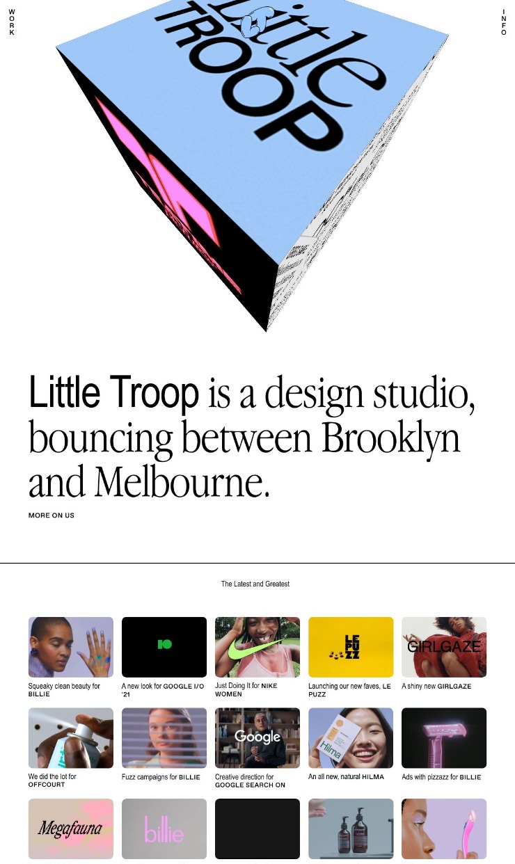 Little Troop — website design on Landdding