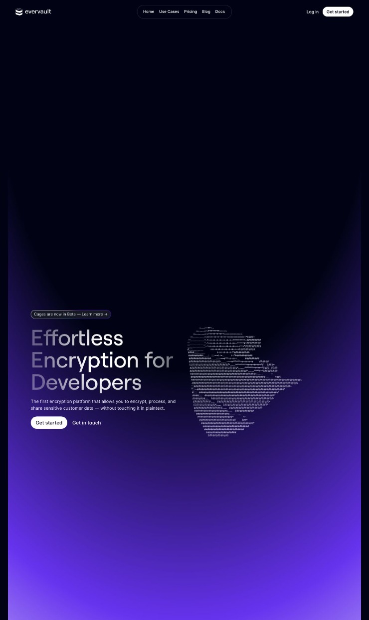 Evervault — website design on Landdding