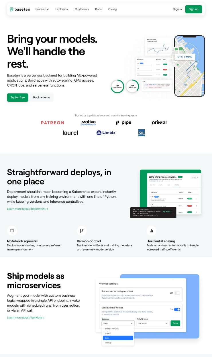 Baseten — website design on Landdding