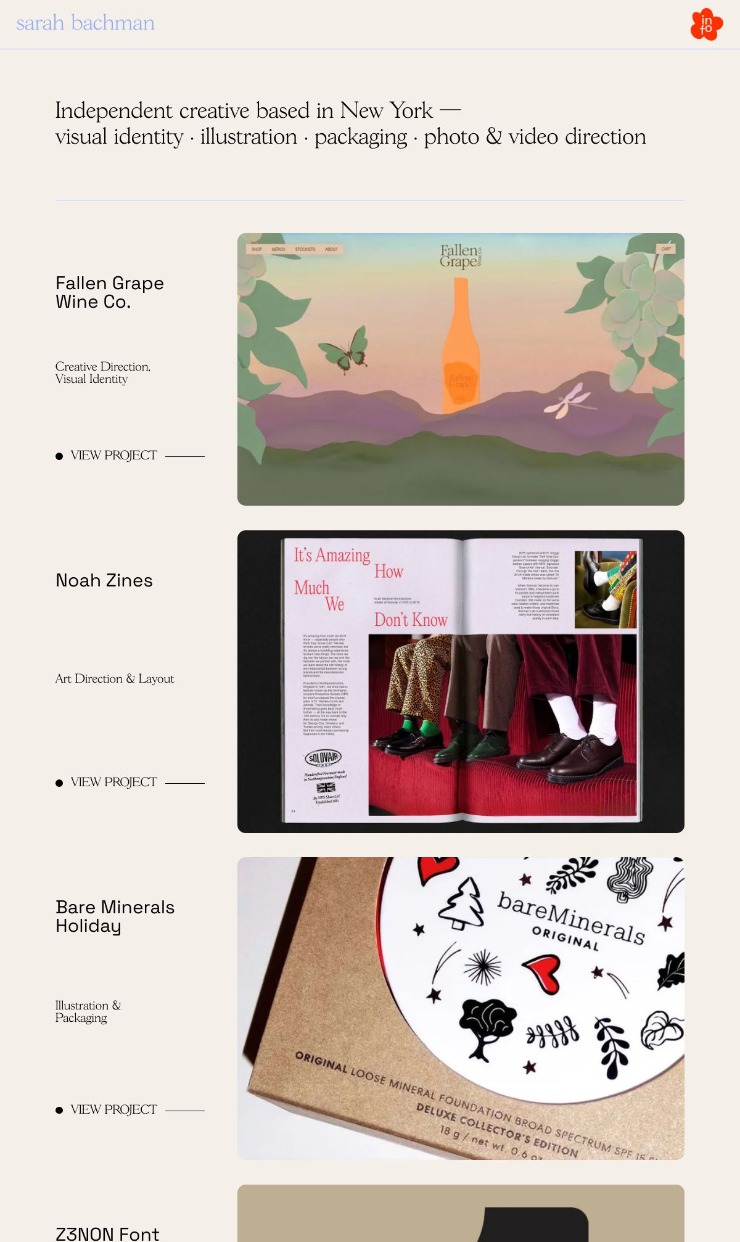 Sarah Bachman — website design on Landdding