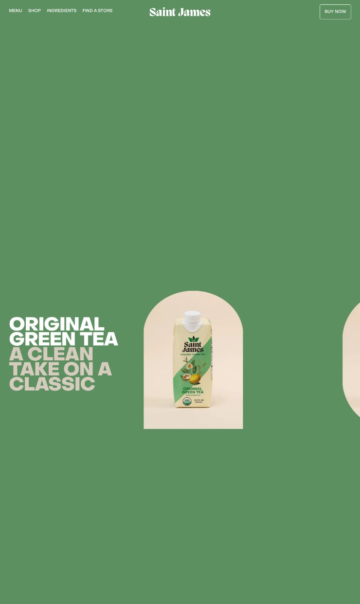 Saint James Iced Tea — website design on Landdding