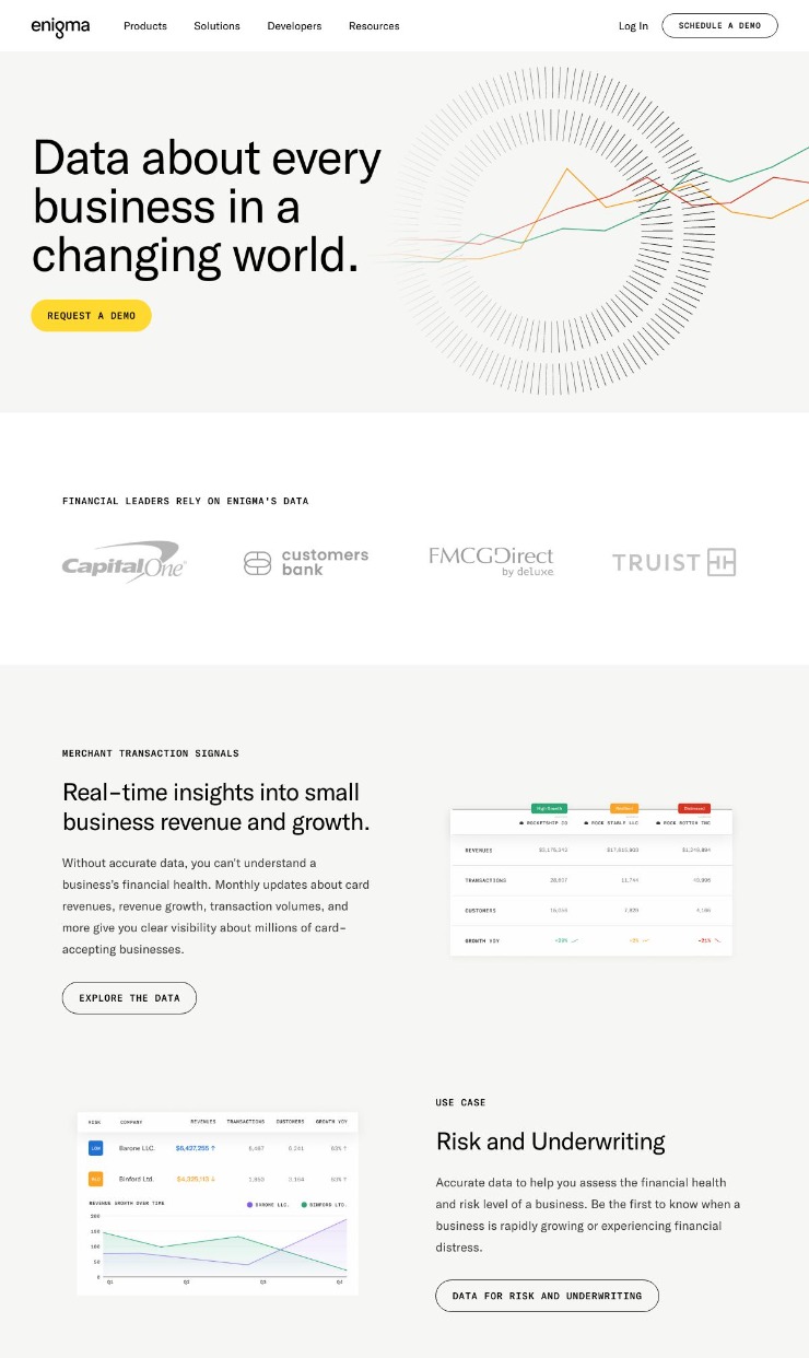 Enigma — website design on Landdding