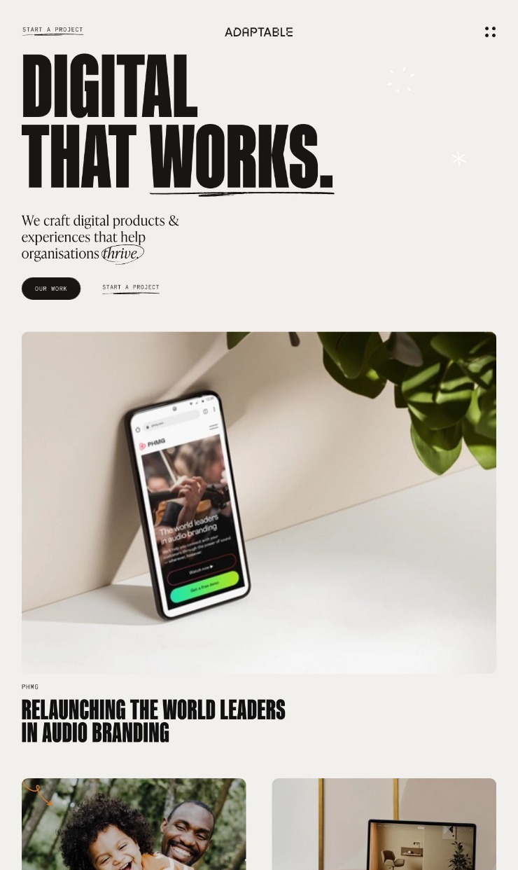 Adaptable — website design on Landdding