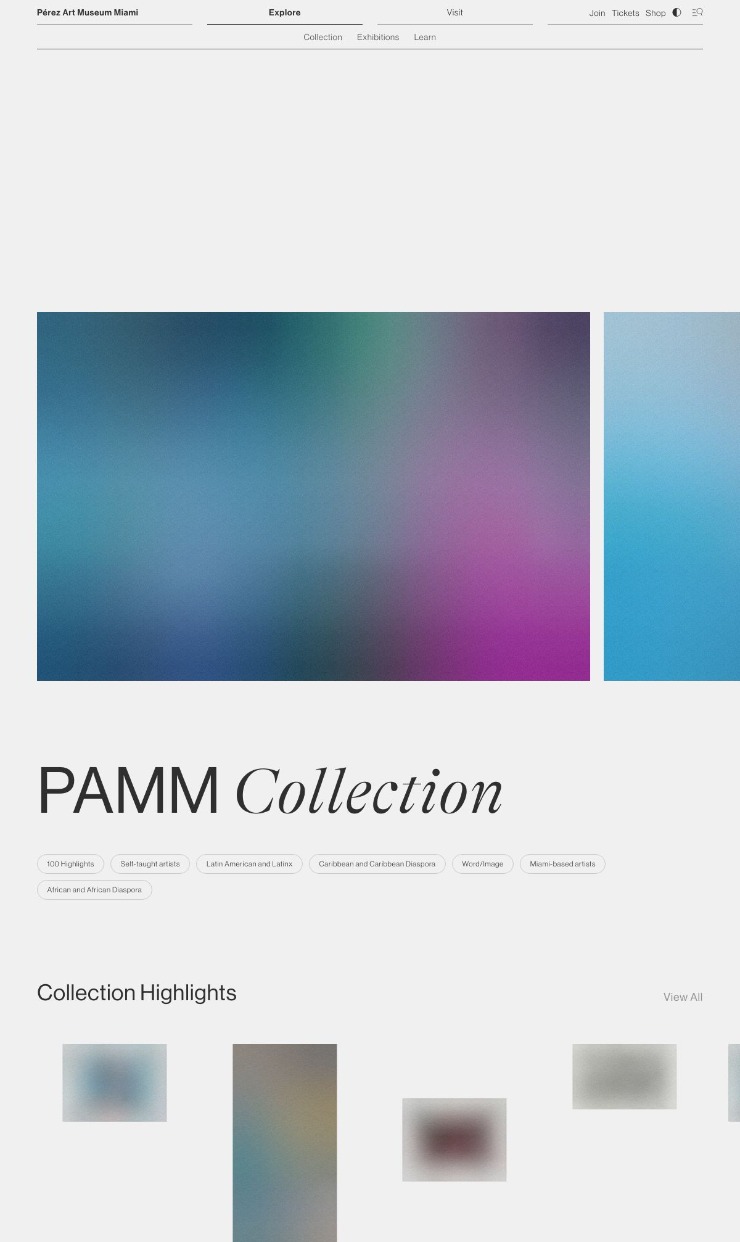 Perez Art Museum — website design on Landdding