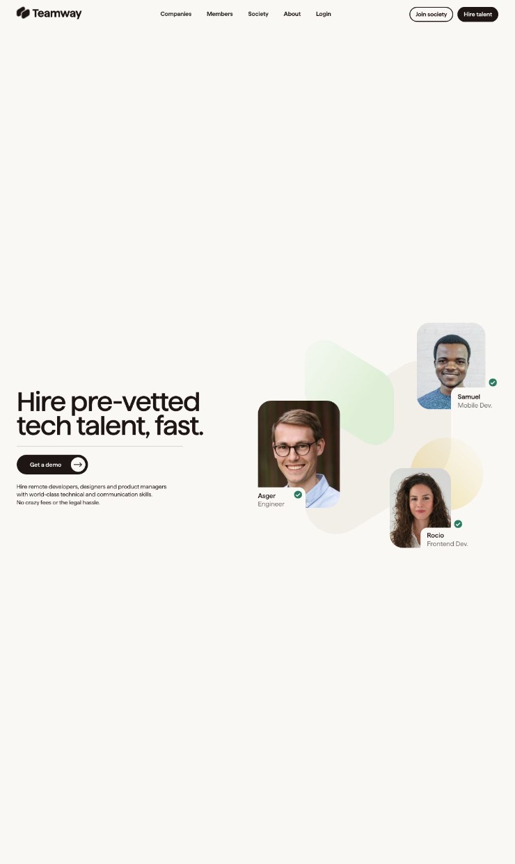 Teamway — website design on Landdding