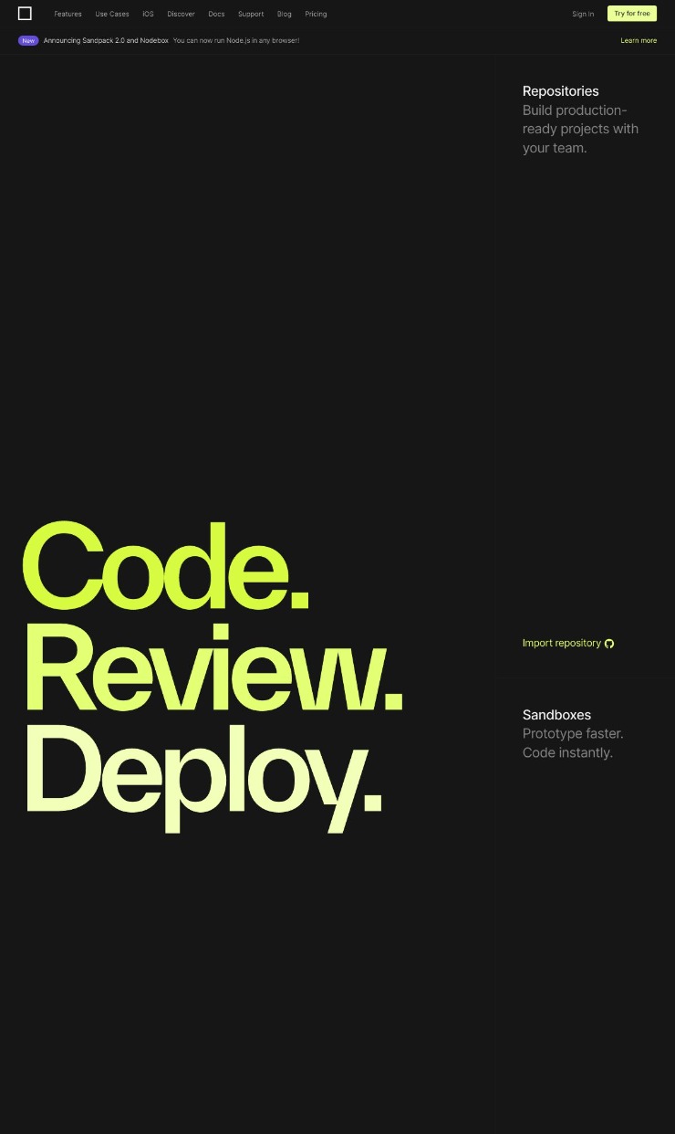 CodeSandbox — website design on Landdding