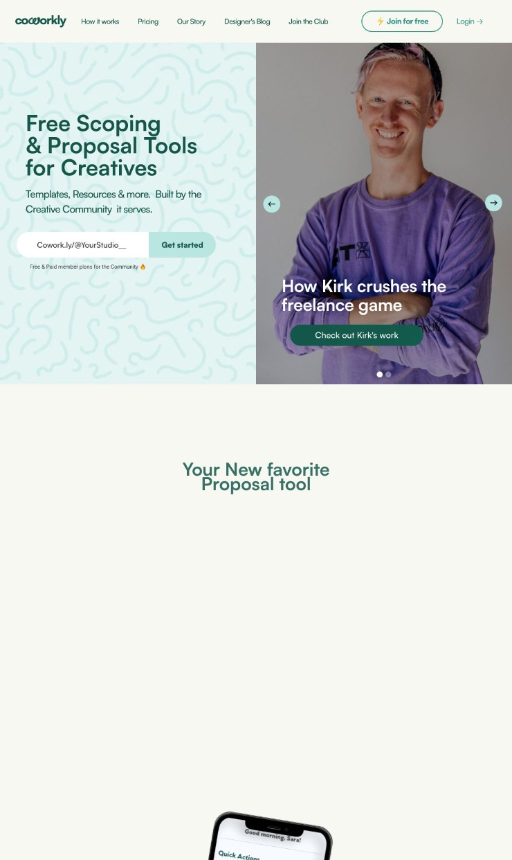 Coworkly — website design on Landdding