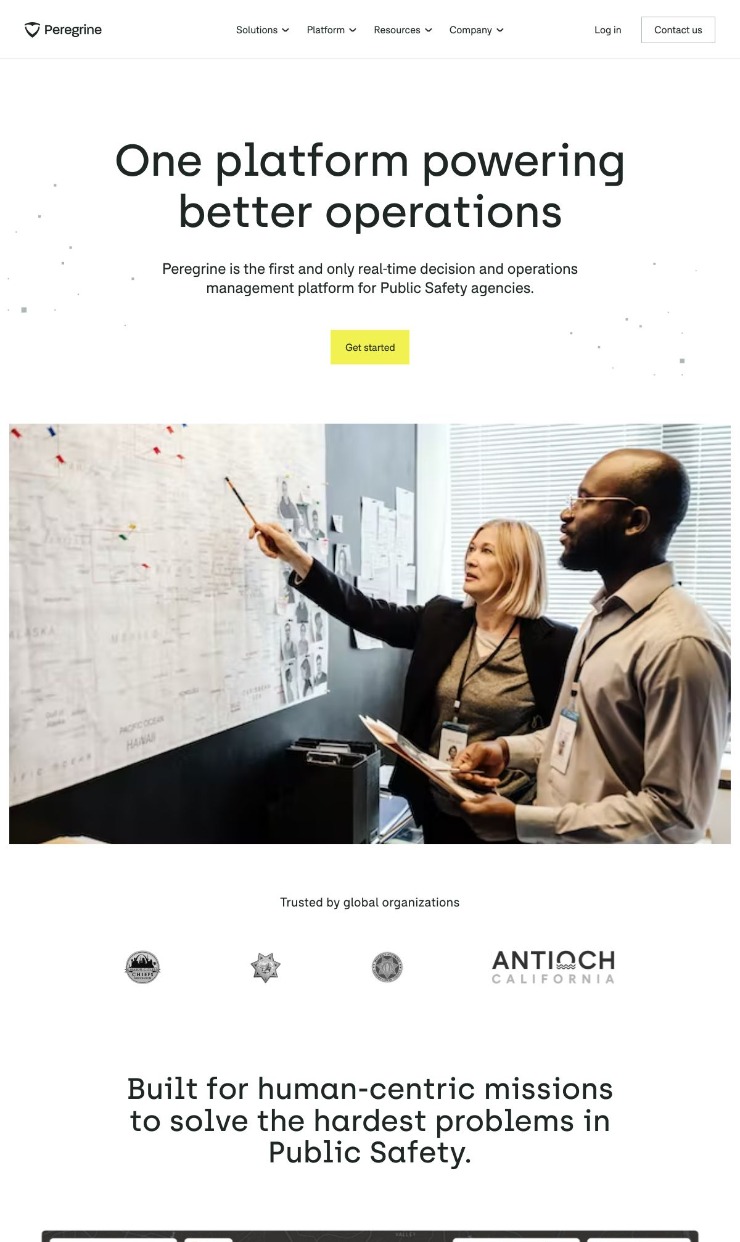 Peregrine — website design on Landdding