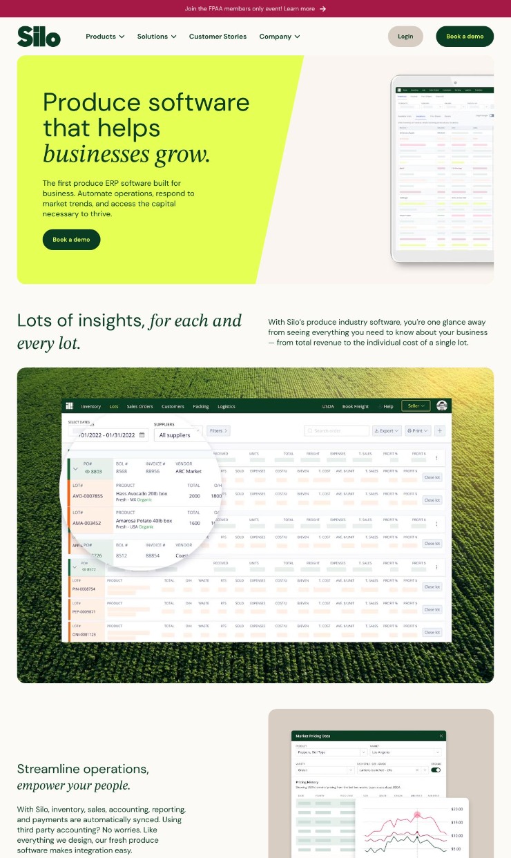 Silo — website design on Landdding