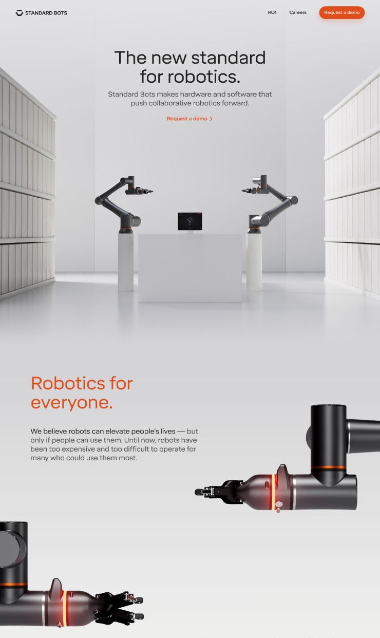Standard Bots — website design on Landdding