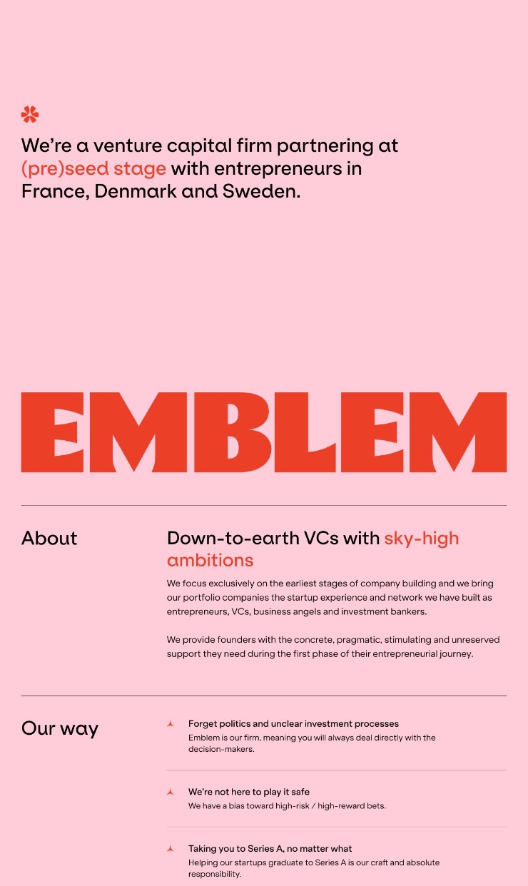 Emblem — website design on Landdding