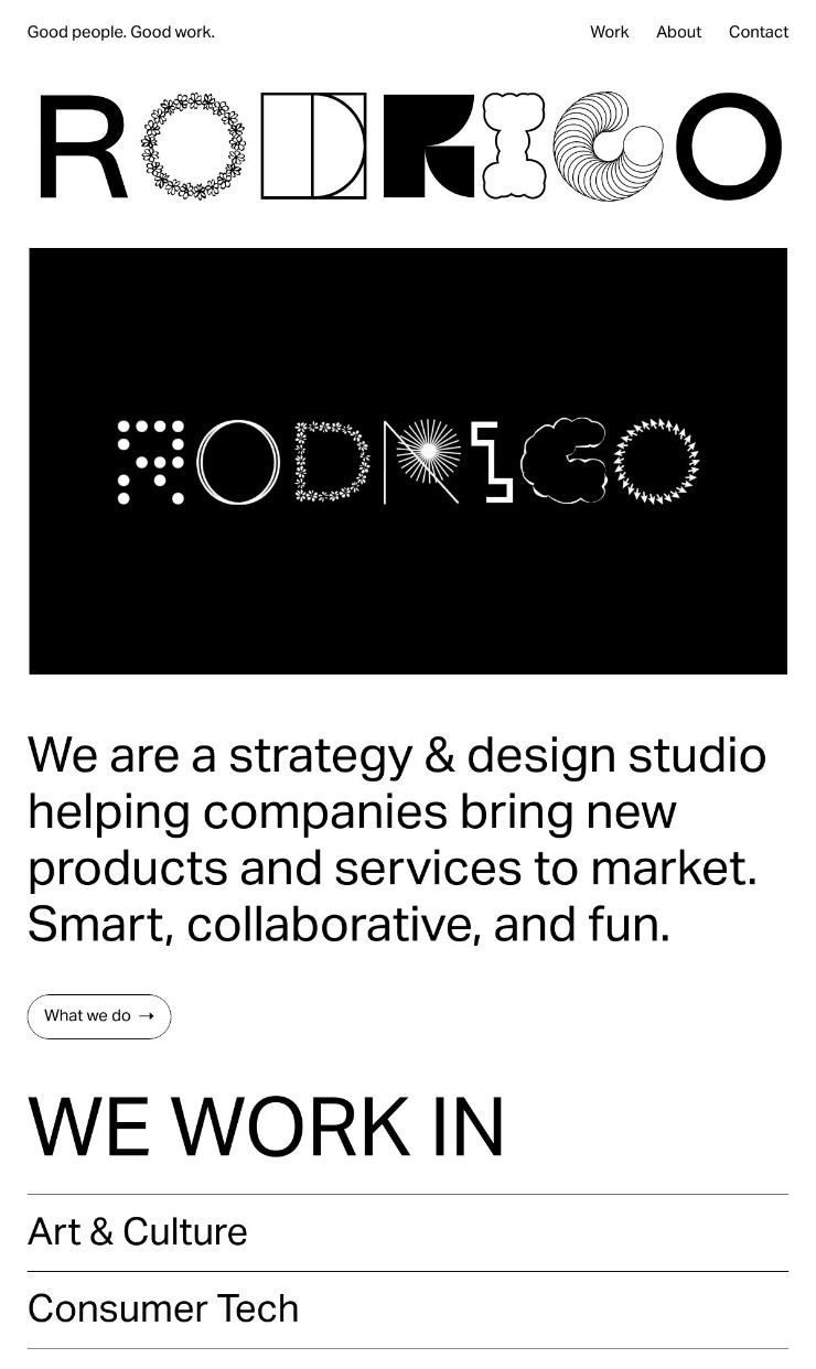 Rodrigo — website design on Landdding