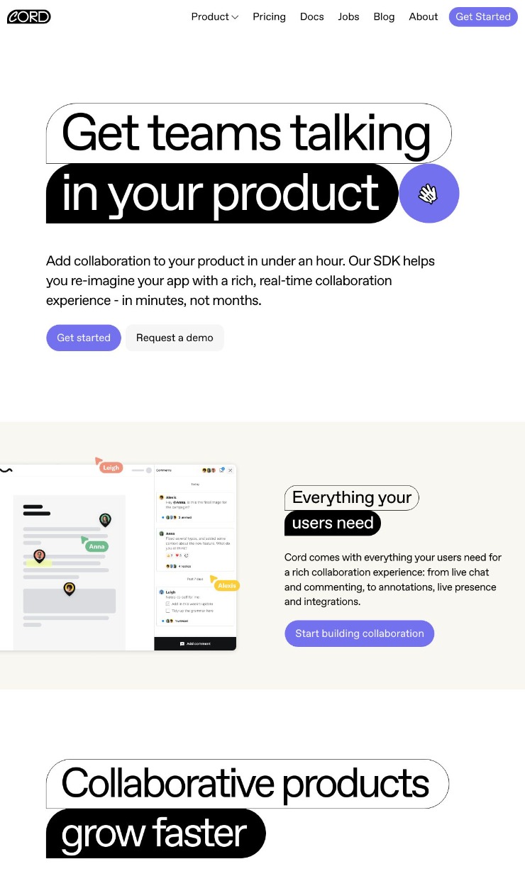 Cord — website design on Landdding