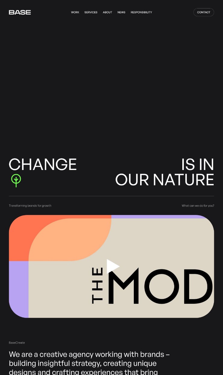 Base — website design on Landdding