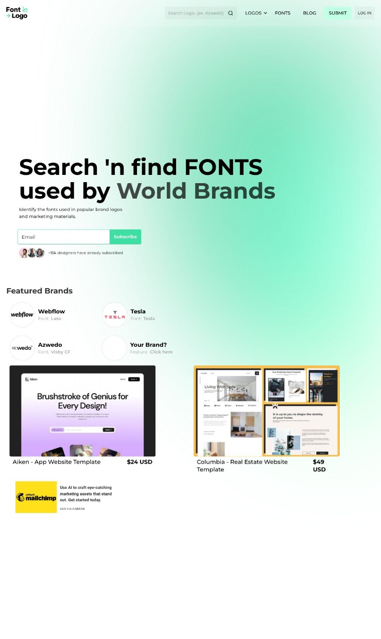 Font in Logo — website design on Landdding