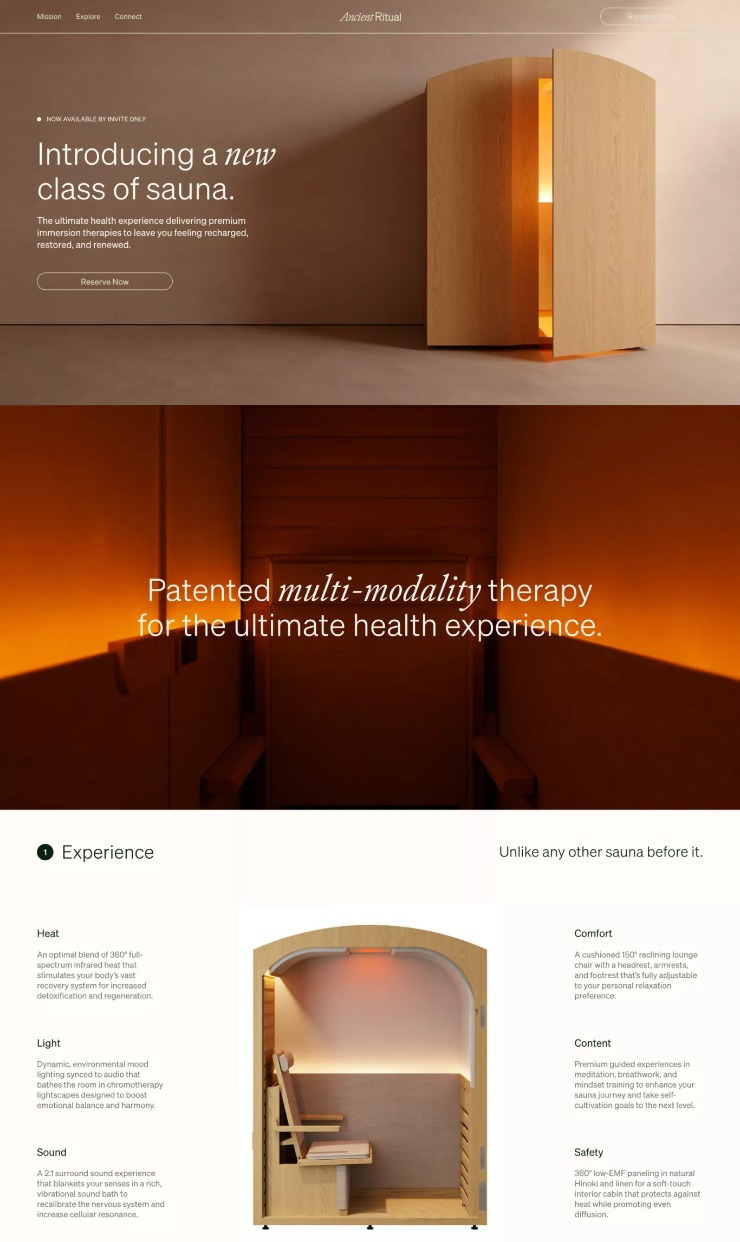 Ancient — website design on Landdding