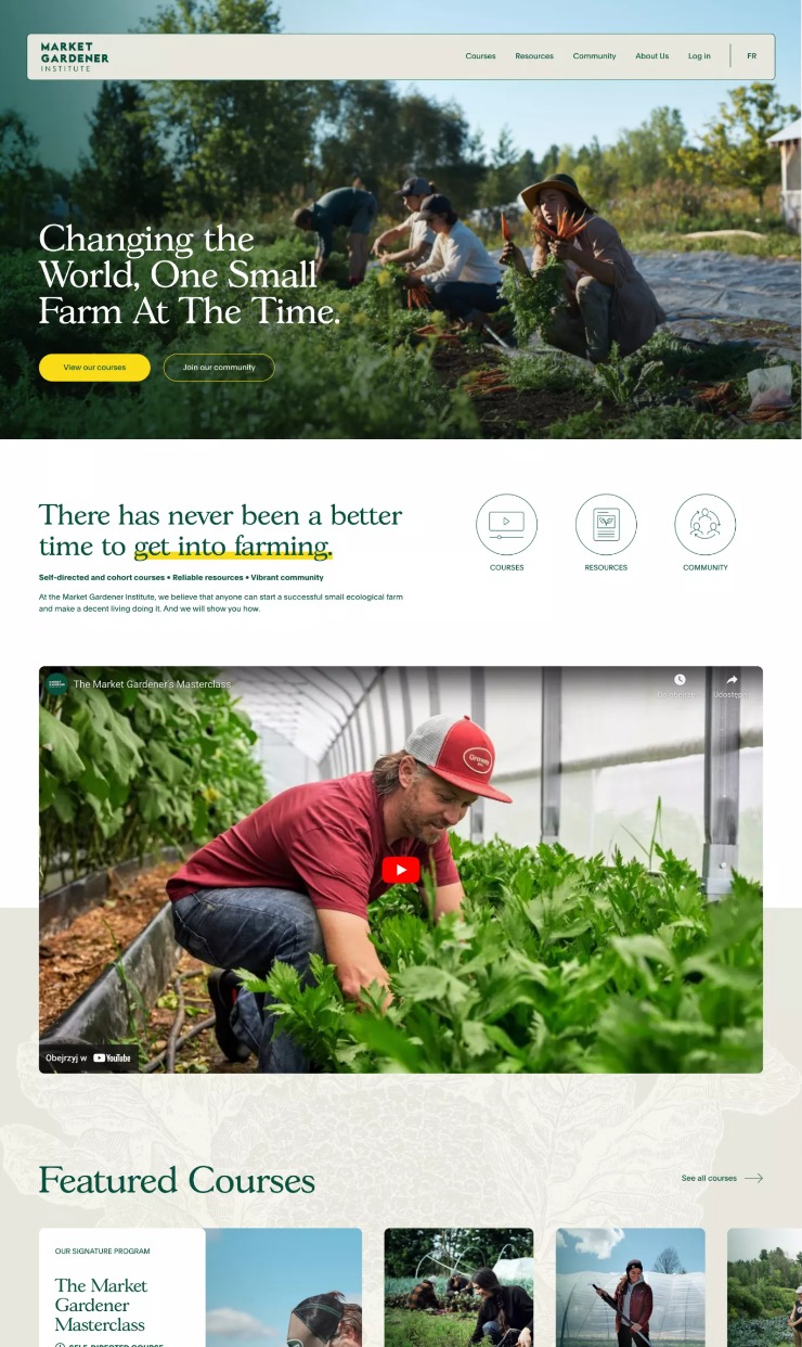 Gardener — website design on Landdding
