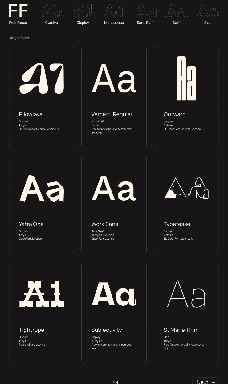 Free Faces — website design on Landdding