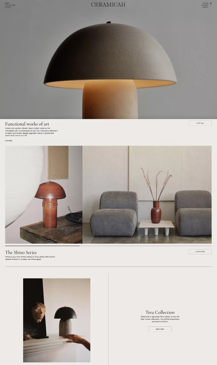 Ceramicah — website design on Landdding
