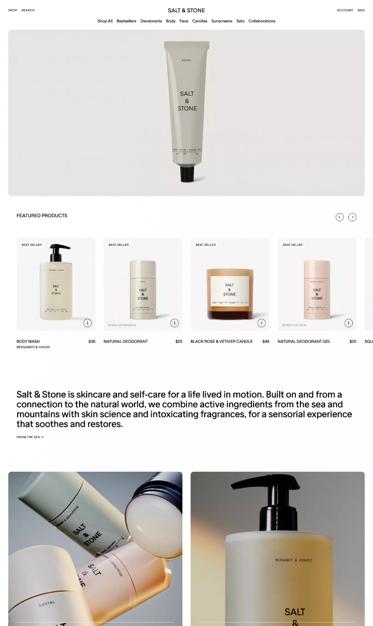 Salt & Stone — website design on Landdding