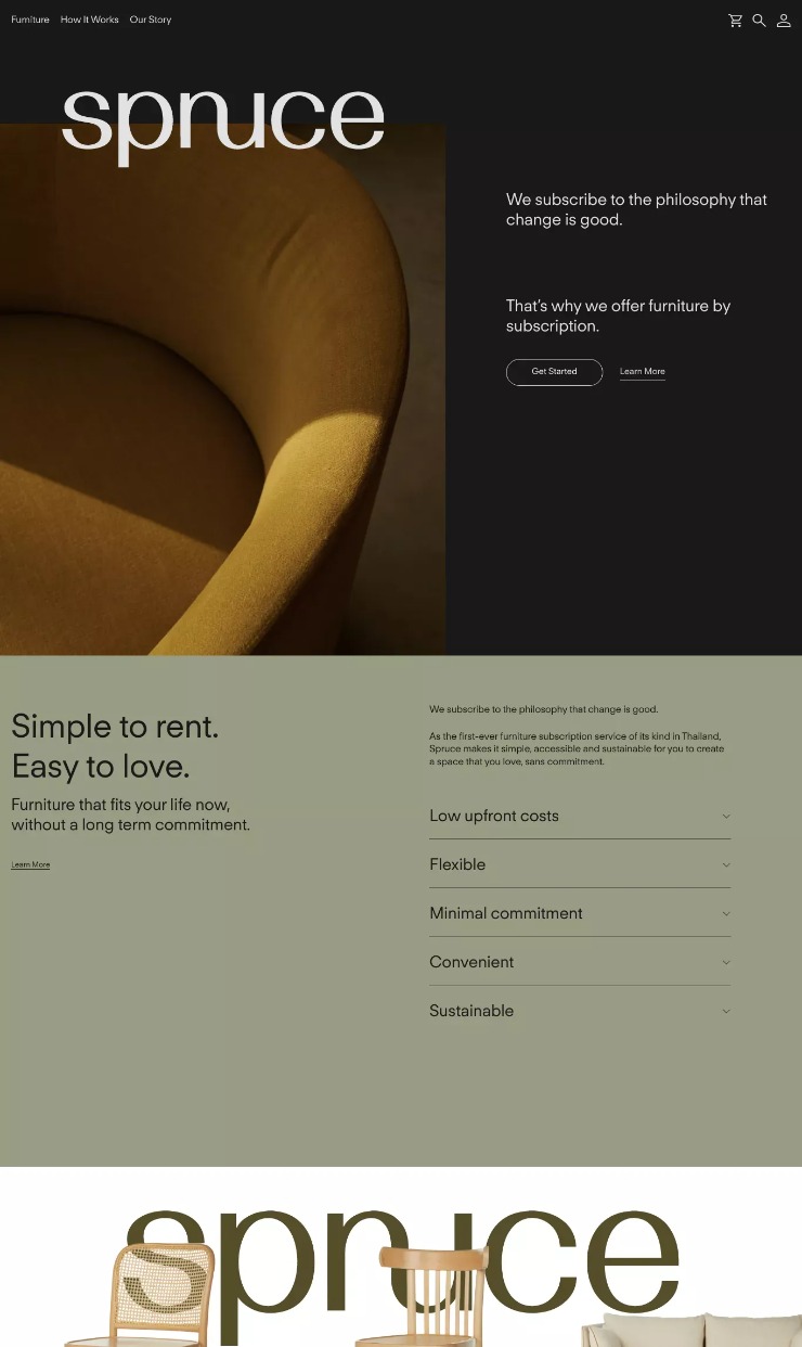 Spruce — website design on Landdding