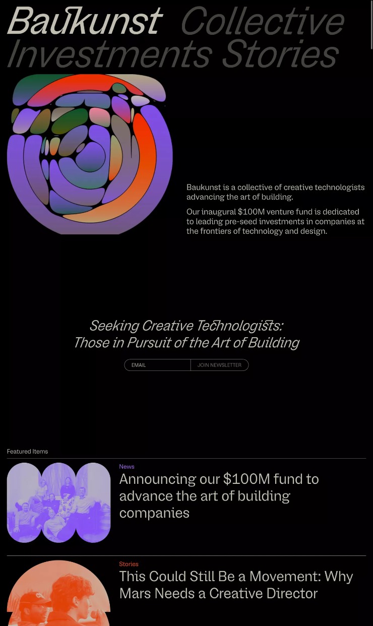 Baukunst — website design on Landdding