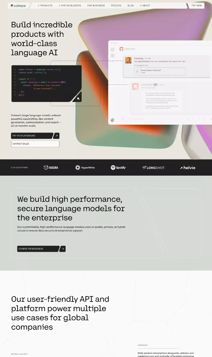Cohere — website design on Landdding