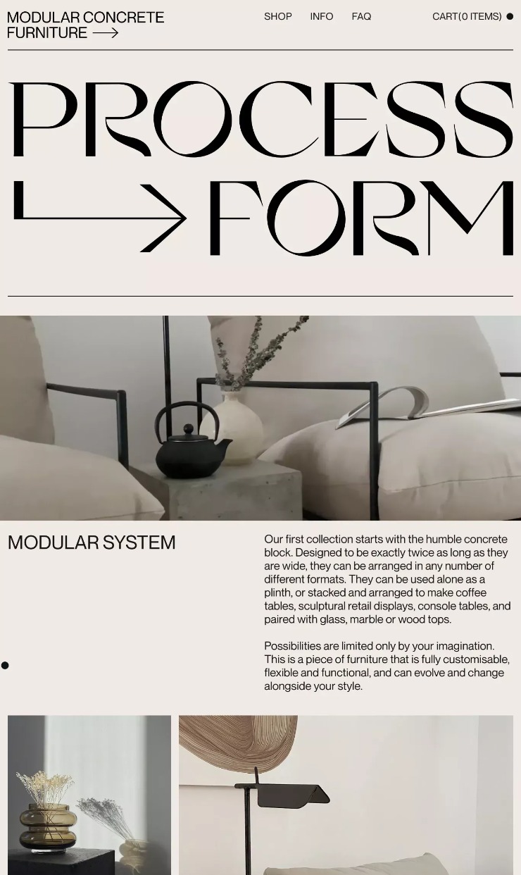 Process Form — website design on Landdding