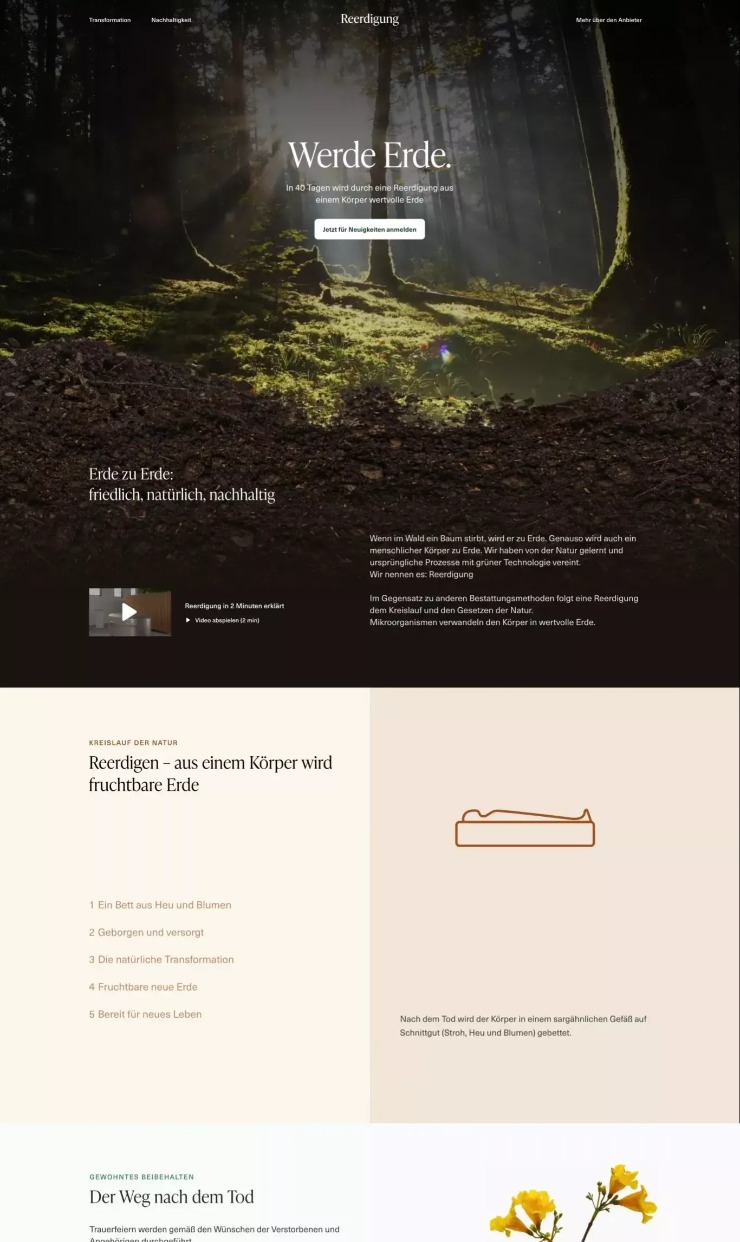 Reerdigund — website design on Landdding