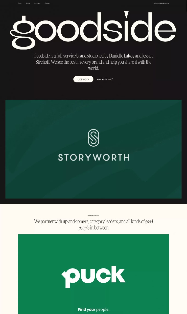 Goodside — website design on Landdding