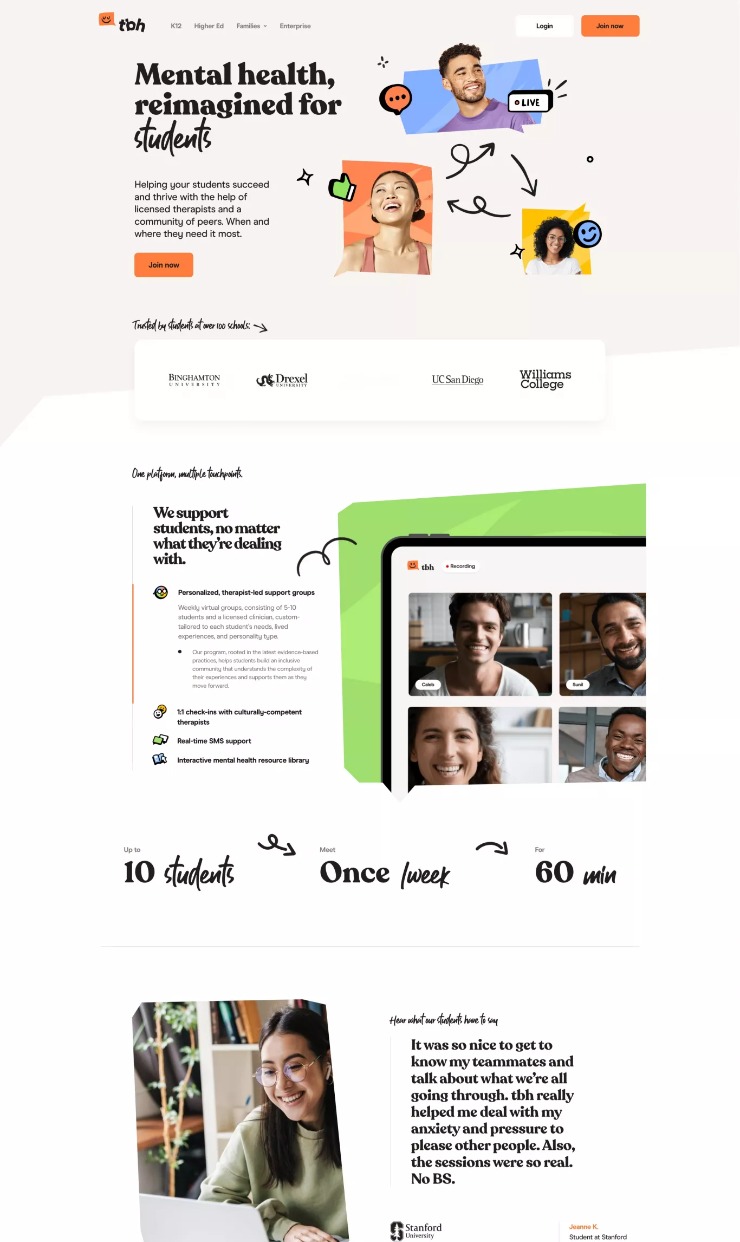 TBH — website design on Landdding
