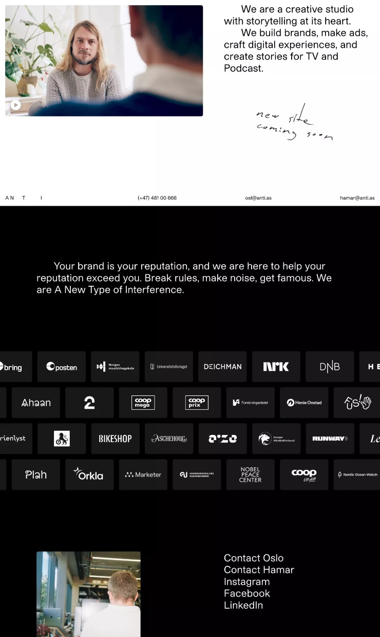 Anti — website design on Landdding