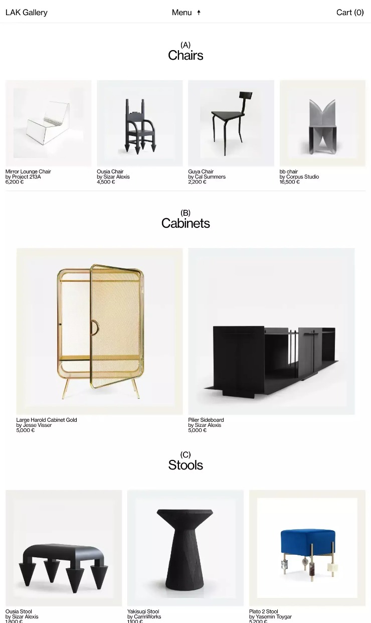 Lak Galery — website design on Landdding
